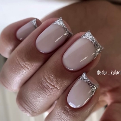 festive French manicure