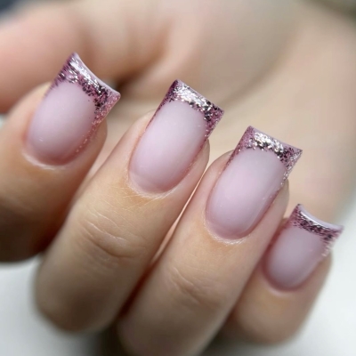 golden French nail tips