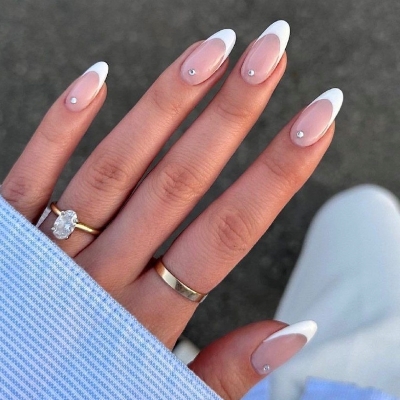 elegant French nails for celebrations