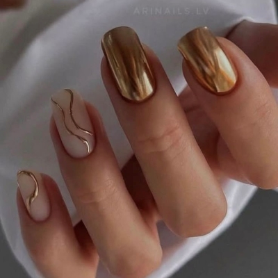 goldene löwe-maniküre