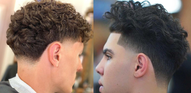 Welliges Haar mit Mid Taper Fade-Frisur Edgar