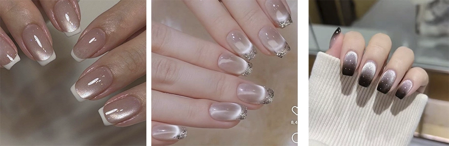 Helle Cat-Eye-Nägel