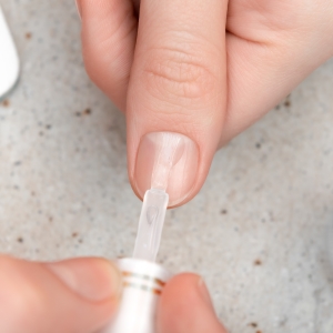 Manicure with nail polish brush