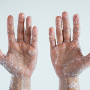 Soap on hands