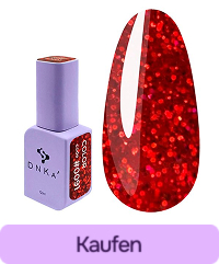 Nagellack DNKa 0091 rot mit Glitzer 12 ml