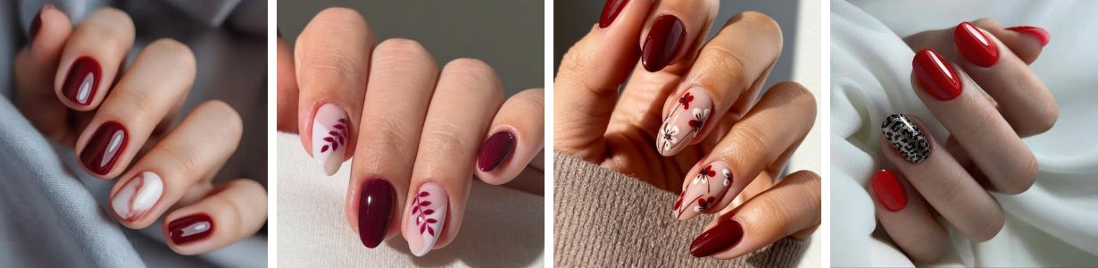 rote Maniküre mit Ombre