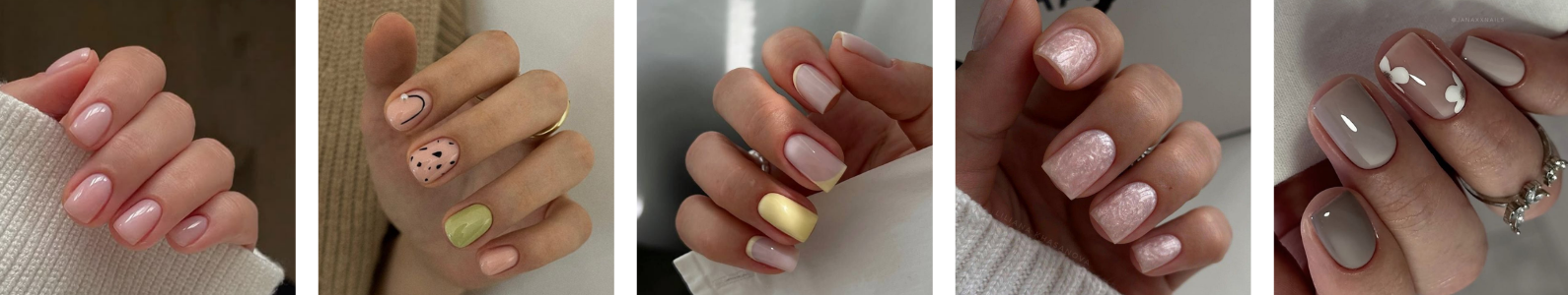 kurze nägel nageldesign mit passenden Formen