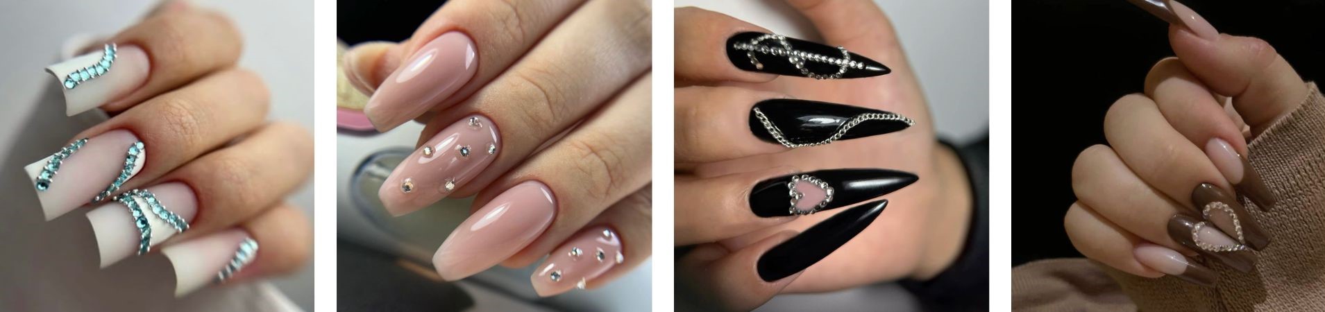 Nageldekor mit Strass