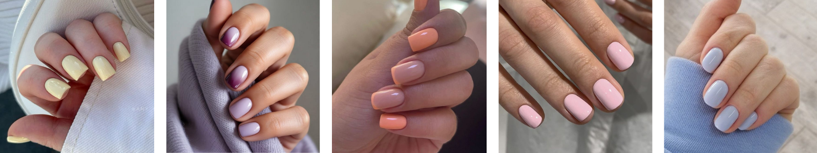 pastell nägel kurz und nude Maniküre