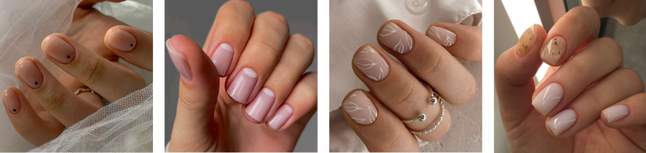 elegantes kurze nägel nageldesign